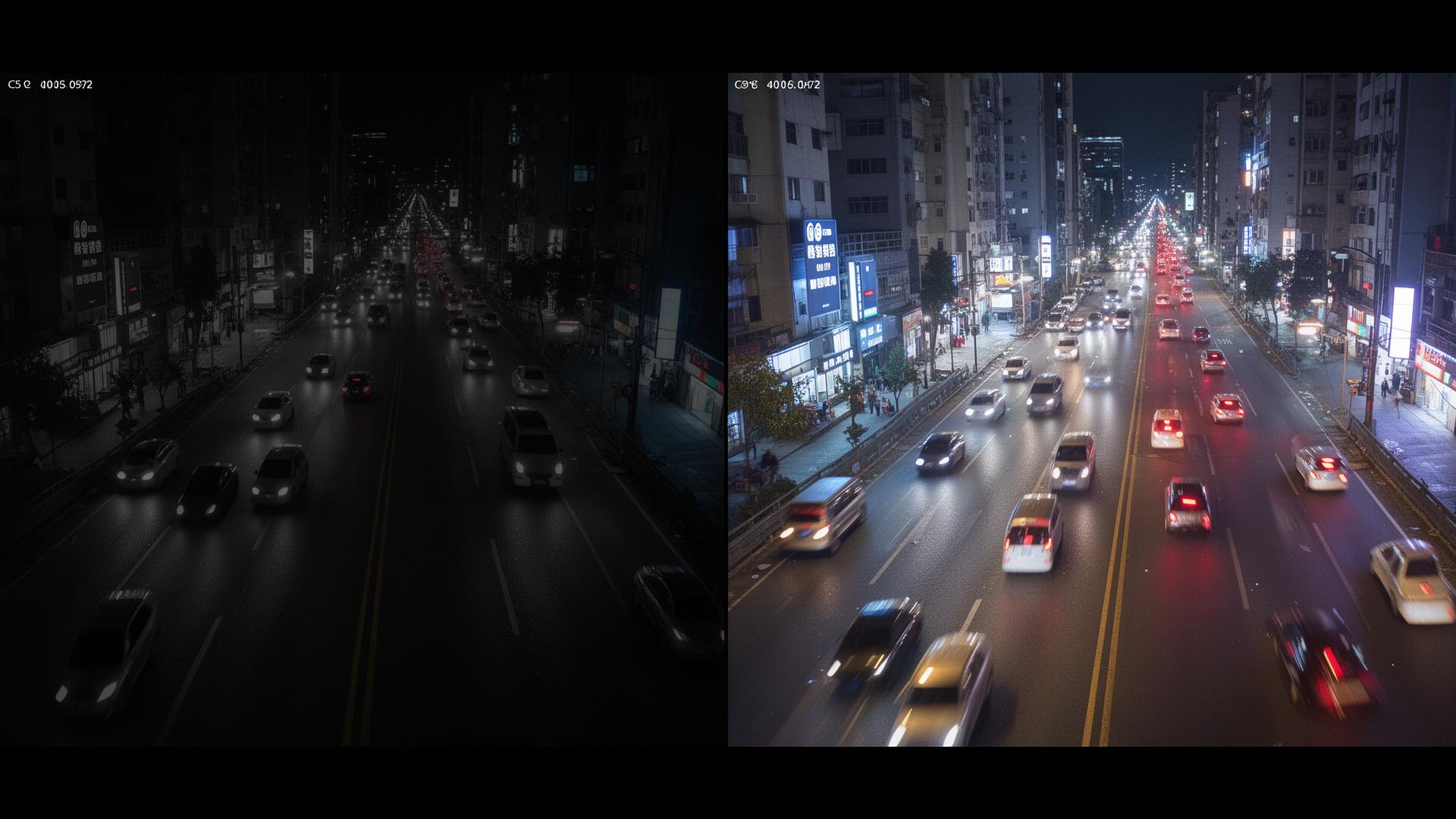 Comparación visual Wise-ISP: marcas genéricas (izquierda) vs. Uniview (derecha)